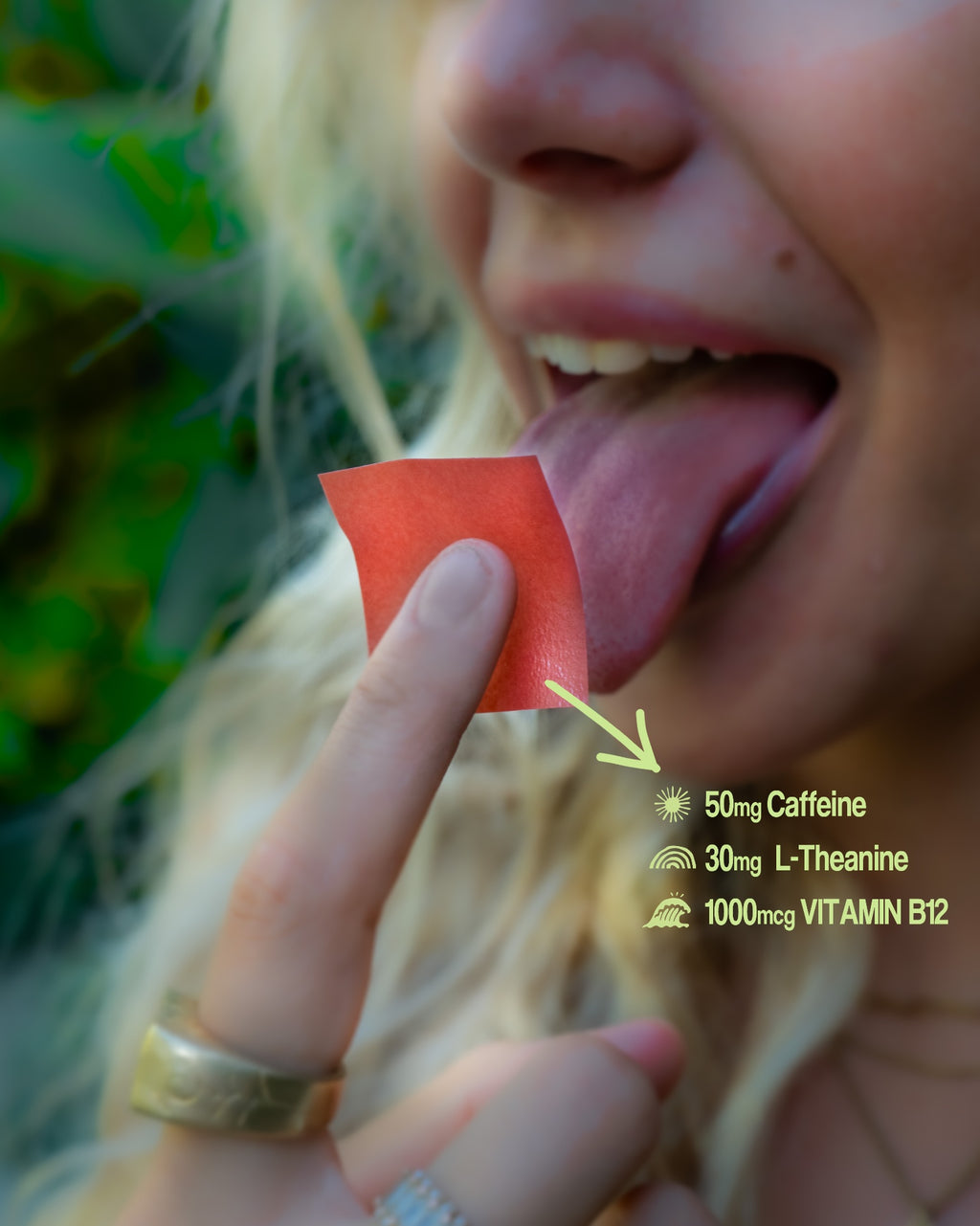 SELVA energy strip dissolving on tongue - instant sublingual caffeine absorption